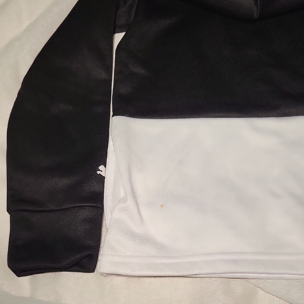 Puma Monochrome Striped Hoodie With Pockets Size Kids 5 - Picture 4 of 8